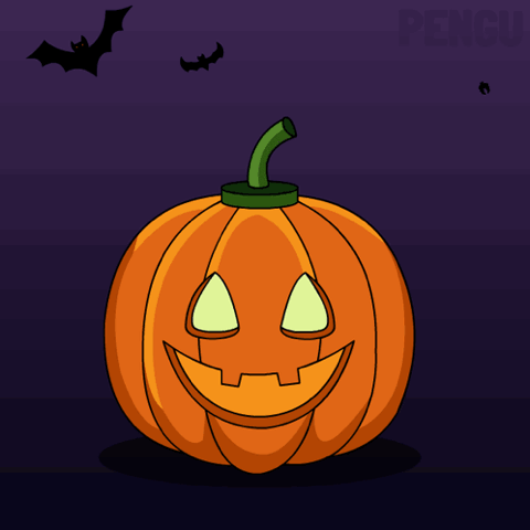 Ghost popping out of a jack-o-lantern, "BOO!"