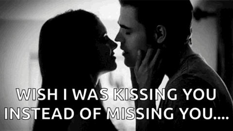 Black and white couple kissing, "Wish I was kissing you instead of missing you...."