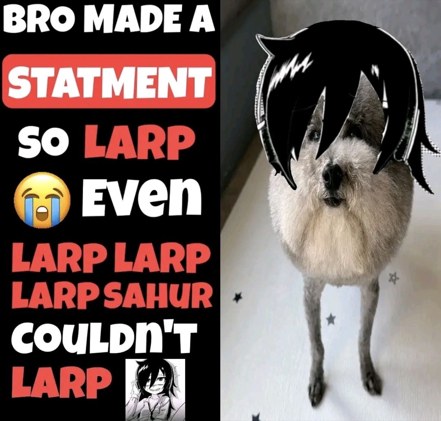 Emo-haired deer: 'BRO MADE A STATMENT SO LARP even LARP LARP LARP SAHUR couldn't LARP'