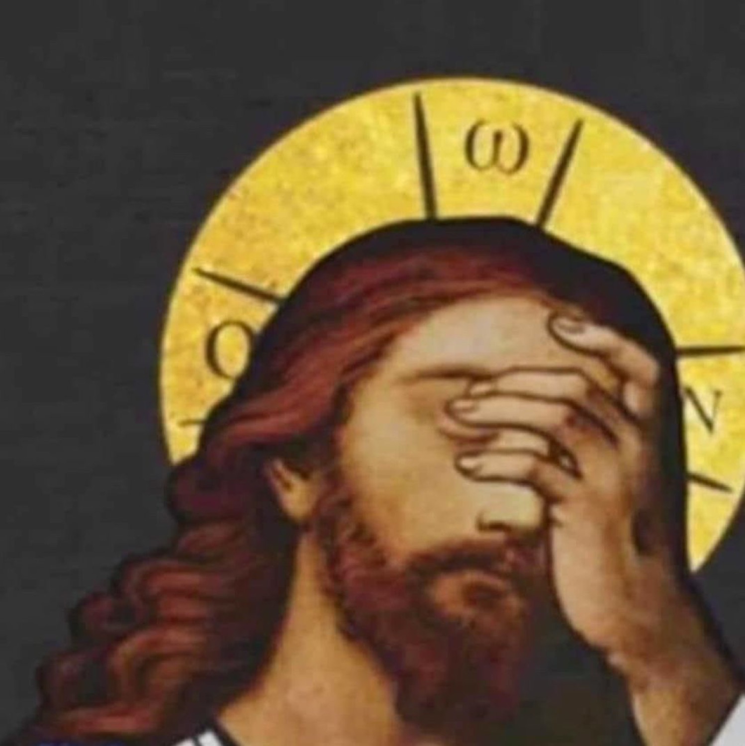 Icon of Jesus facepalming under his halo