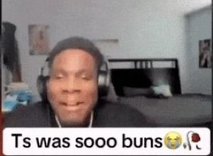 Guy in headphones laughing at his webcam captioned 'Ts was sooo buns'