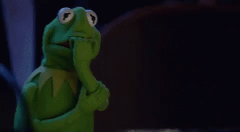 Kermit the Frog nervously covering his mouth