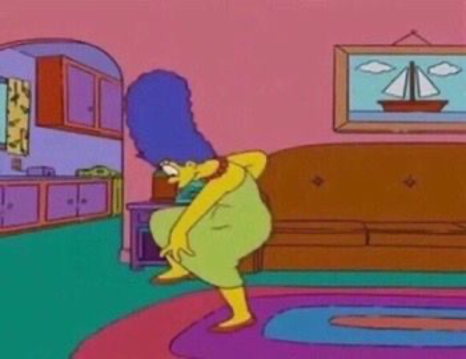 Marge Simpson twerking in the living room