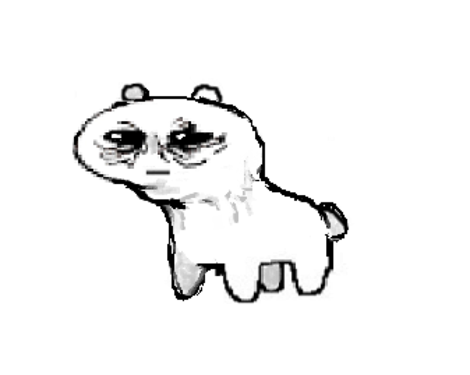 Doodle bear with tired, sad eyes