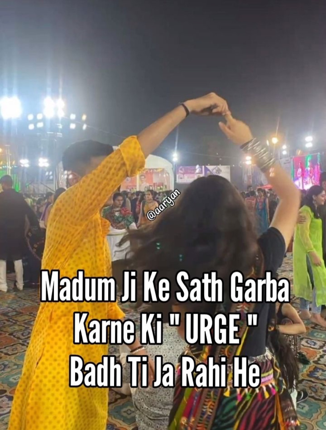 Garba dancers: 'Madum Ji Ke Sath Garba Karne Ki "URGE" Badh Ti Ja Rahi He' (the urge to dance garba with madam keeps growing)