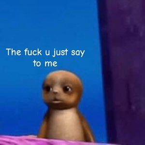 Big-eyed seal-like creature: 'The fuck u just say to me'