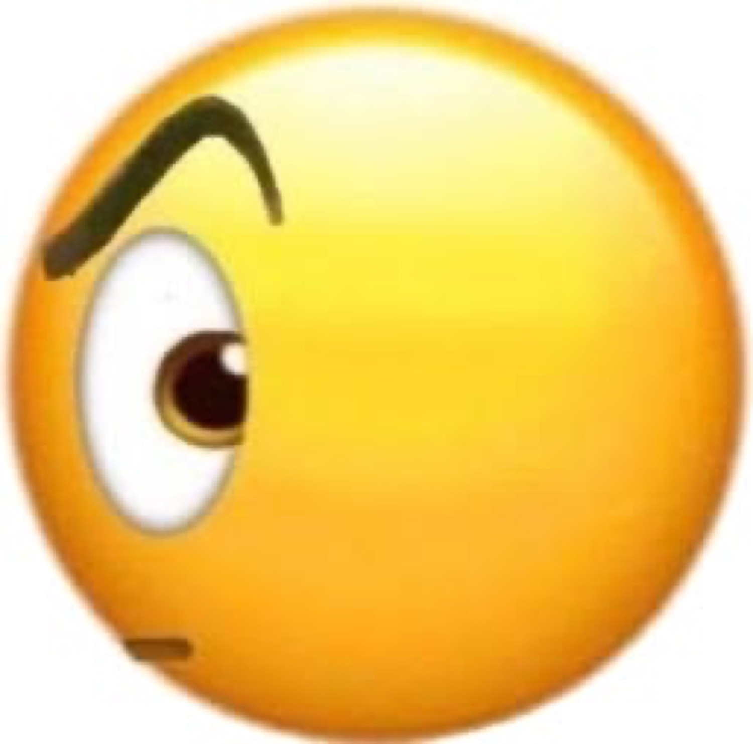 Emoji with a single raised eyebrow throwing a suspicious, judgy side-eye