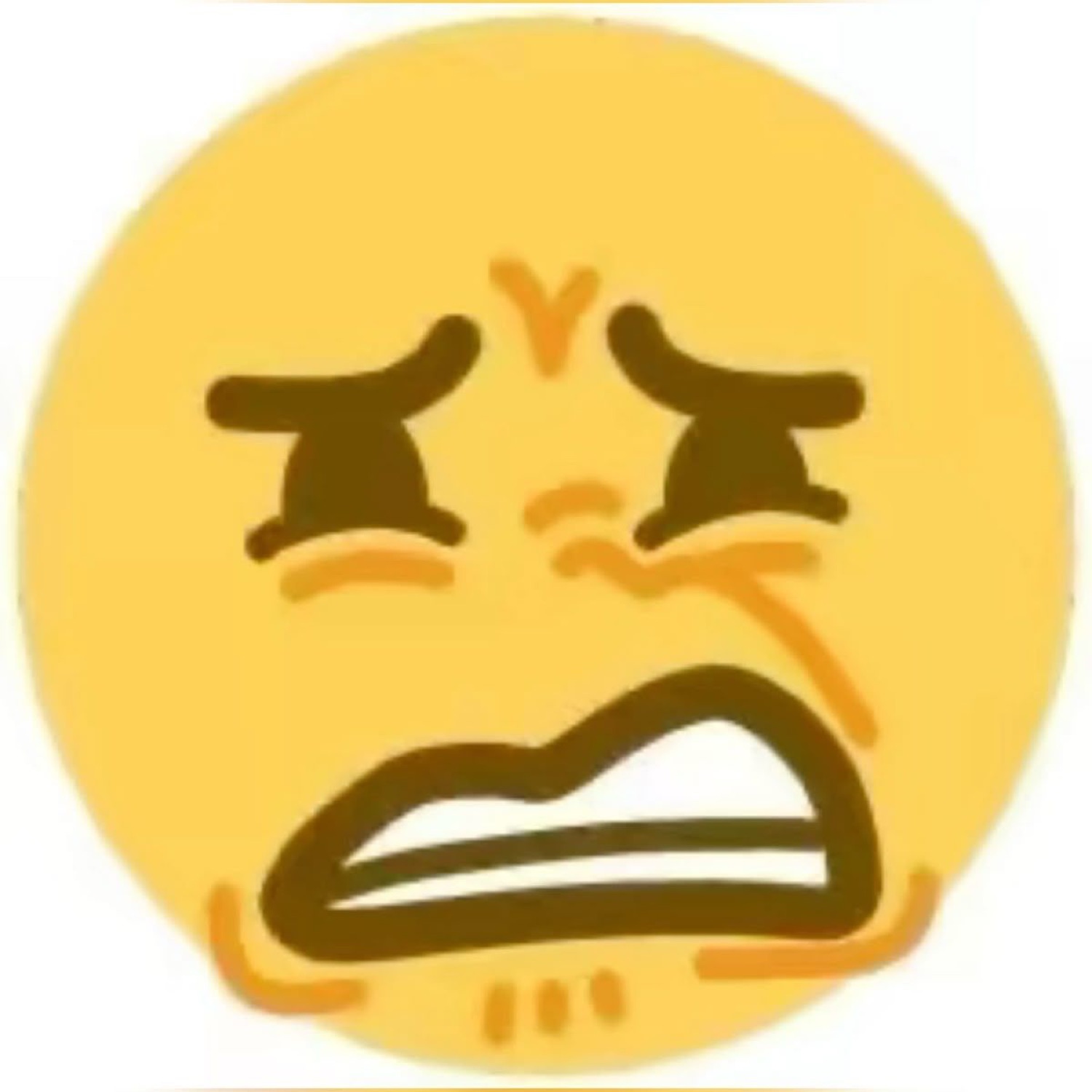 Yellow emoji face with X'd-out eyes and clenched grimacing teeth, deeply nauseated