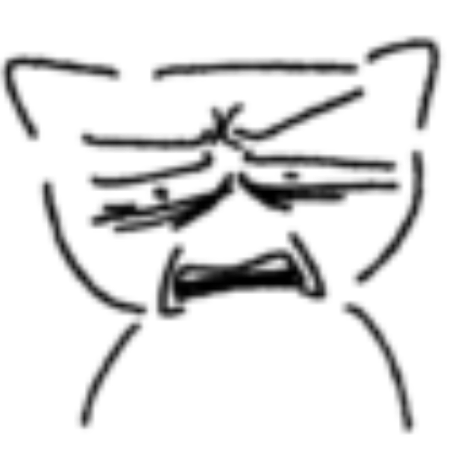 Crude hand-drawn face scrunched up in a disgusted, cringing wince