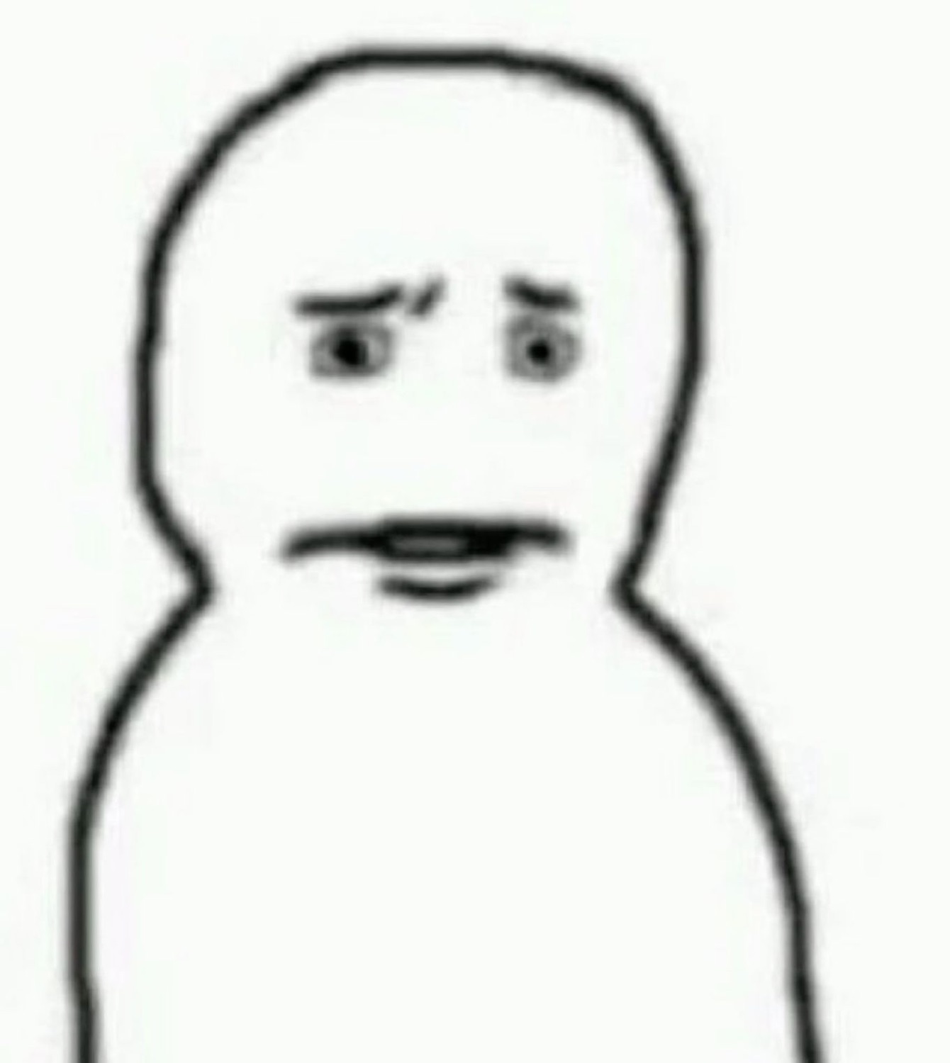 Crude doodle of a blob-shaped figure with a queasy, uneasy expression