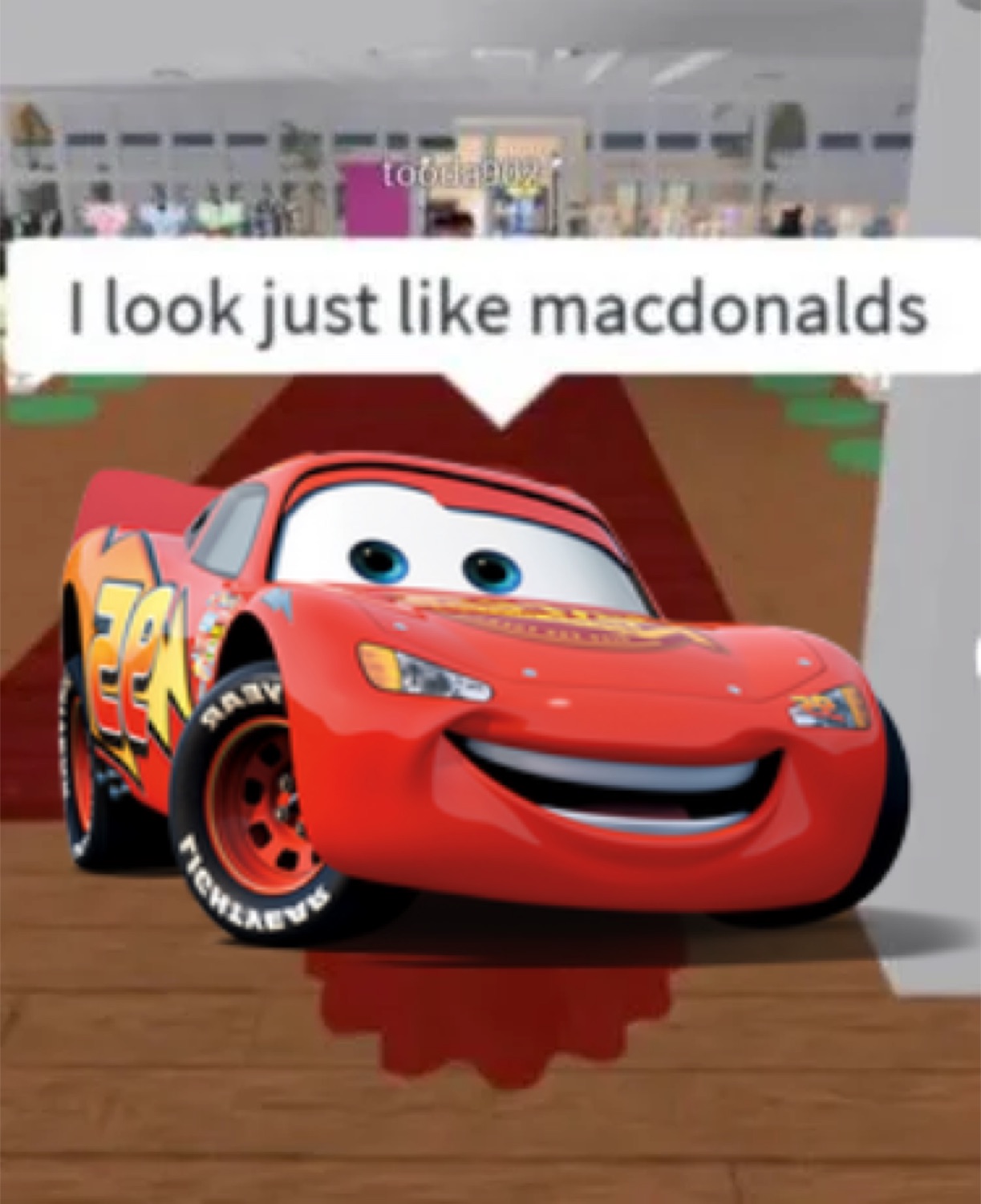McQueen at a restaurant: 'I look just like macdonalds'
