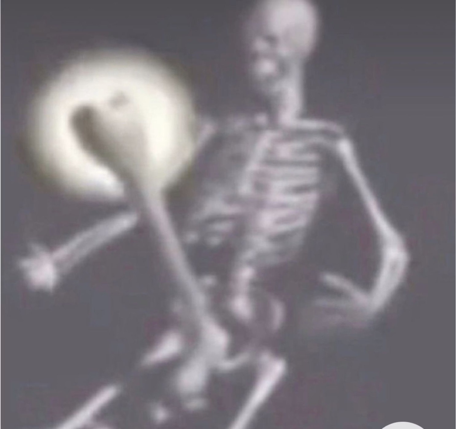Blurry spooky scary skeleton dancing