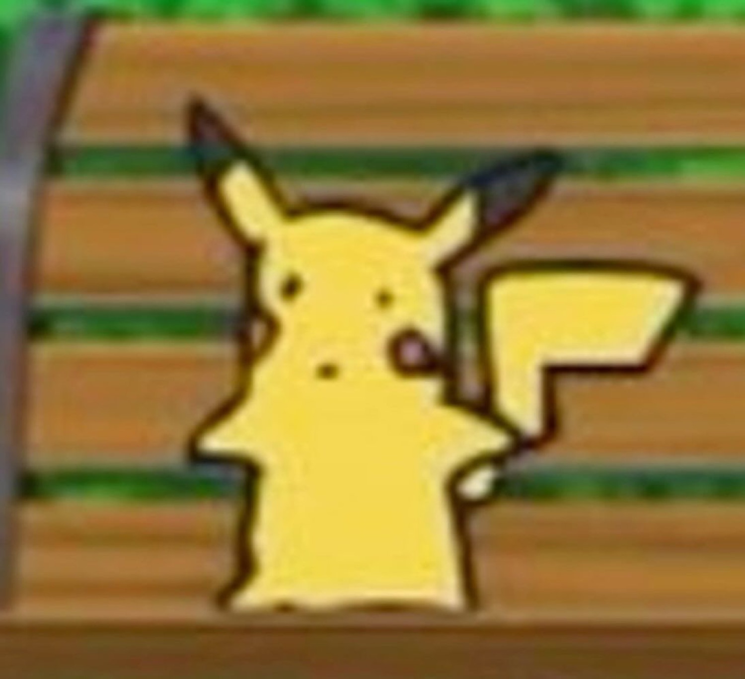 Surprised Pikachu with mouth open and blank stunned expression