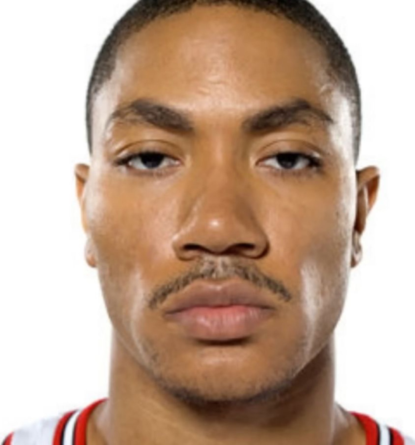 Derrick Rose in a Bulls jersey giving the most neutral, unreadable stare in a headshot