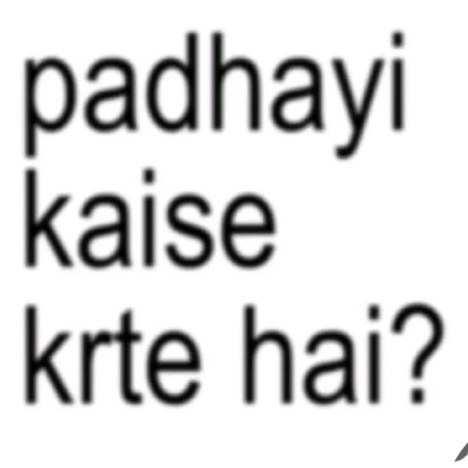 Text: 'padhayi kaise krte hai?' (how do you study?)