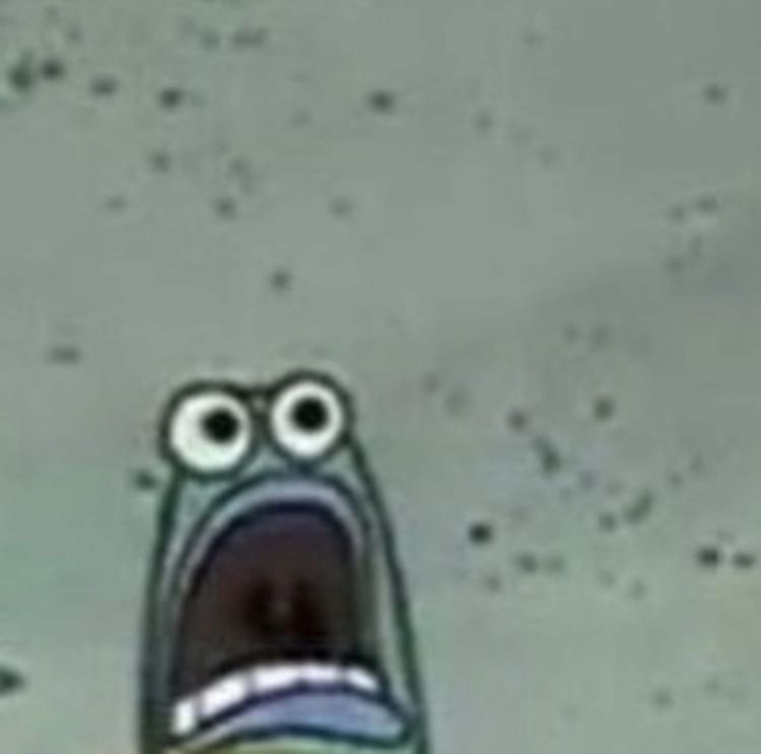 Screaming SpongeBob face with bulging eyes and a wide open mouth
