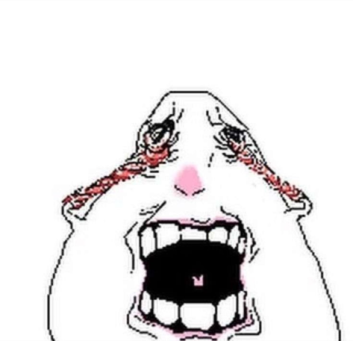 Scribbly cartoon face sobbing with tears flying and mouth wide open