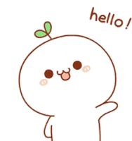 Cute bean sprout character waving, "hello!"