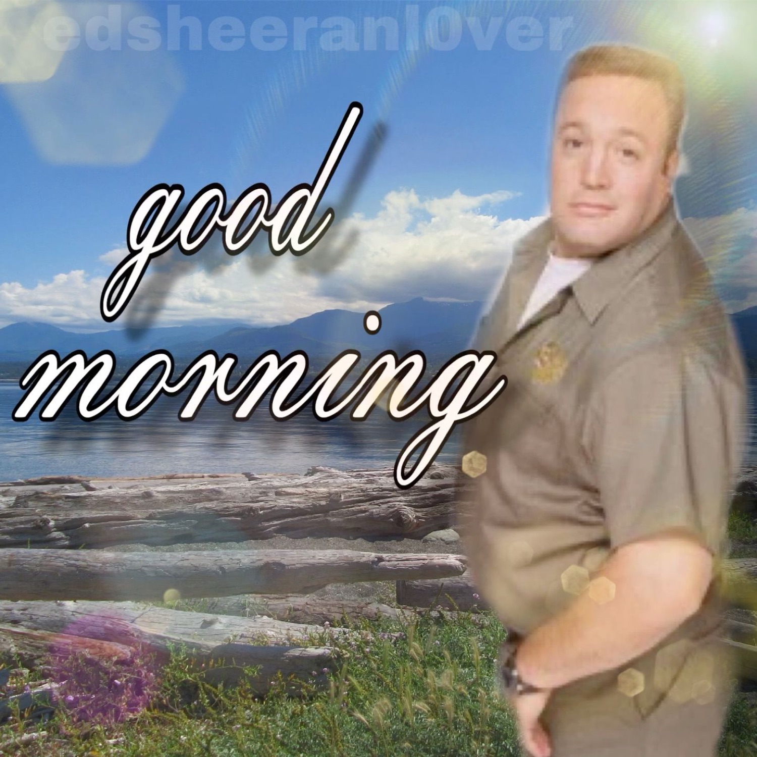 Kevin James posing in a uniform: 'good morning'