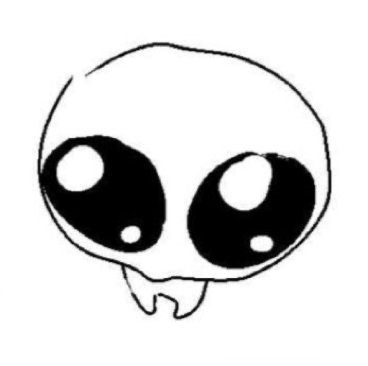 Cute doodle creature with huge sparkly pleading eyes