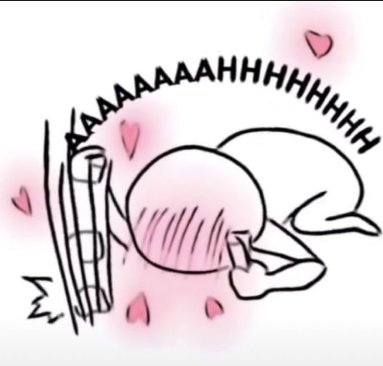Anime chibi character sobbing face-down into the floor while screaming AAAAAAHHHH