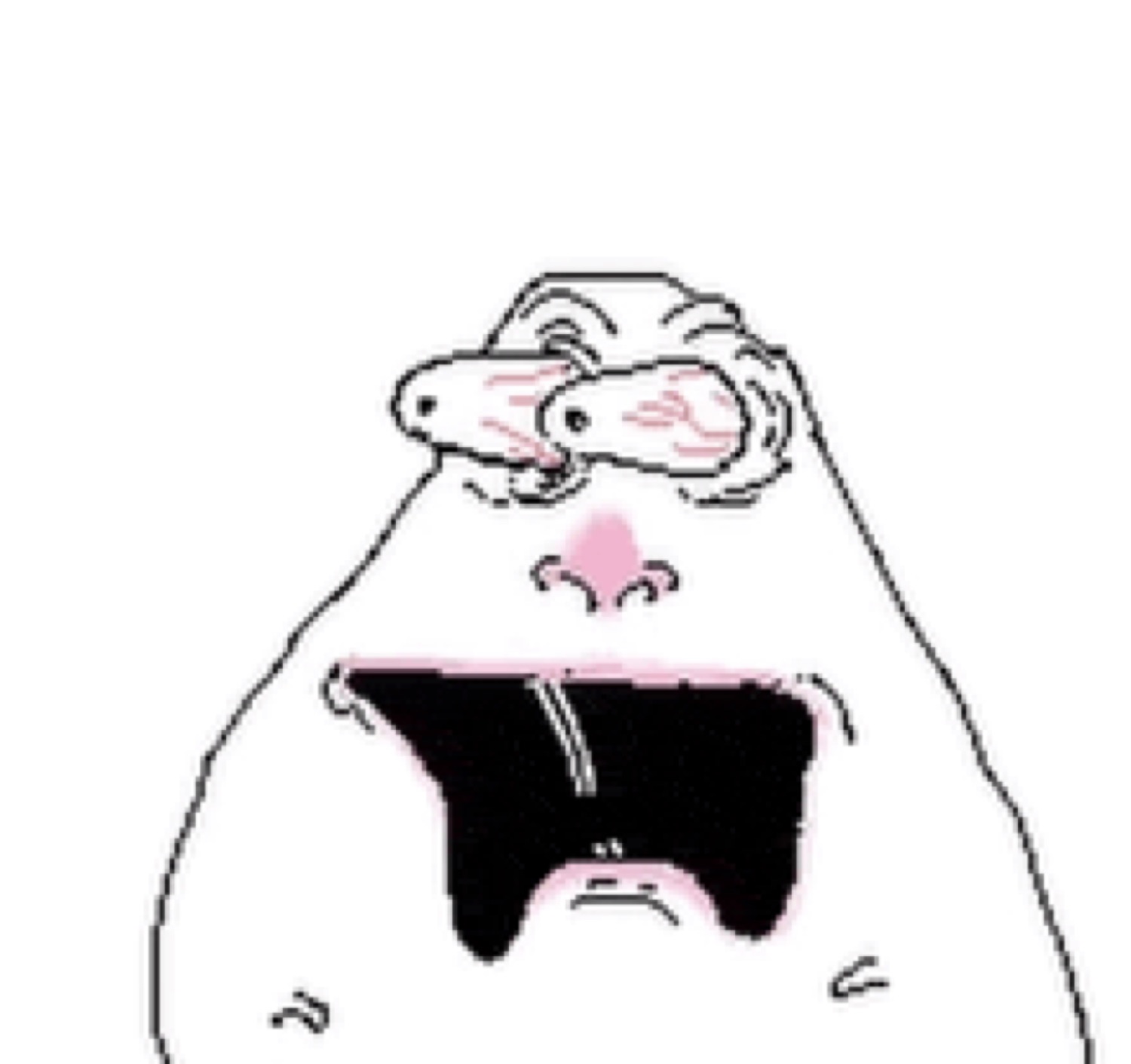 White blob doodle absolutely bawling, eyes squeezed shut and mouth wide open