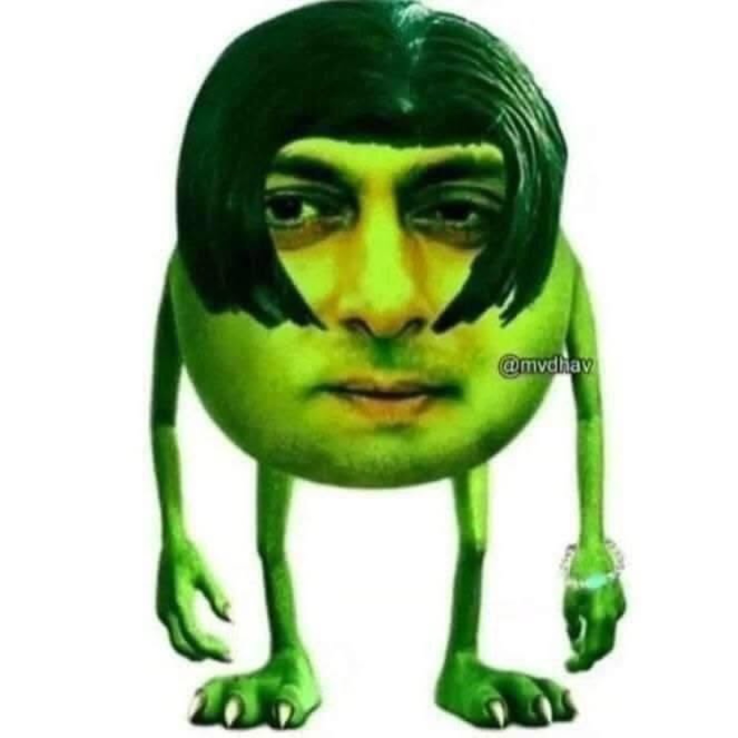Salman Khan's face on Mike Wazowski's green body