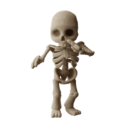 Skeleton doing a goofy dance