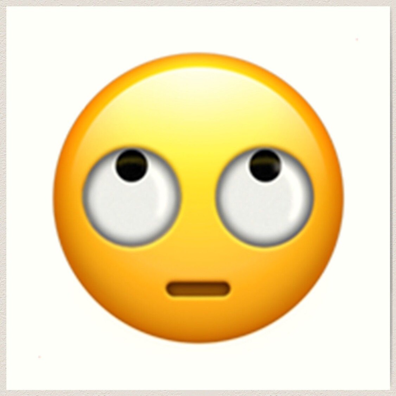 Classic eye-roll emoji with pupils nearly disappearing, maximum exasperation achieved