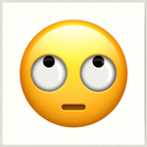 Classic eye-roll emoji with pupils nearly disappearing, maximum exasperation achieved
