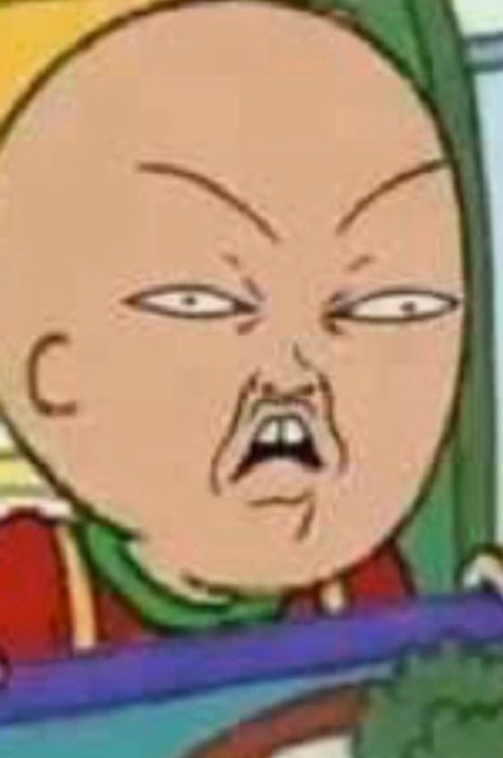 Cartoon kid with a scrunched-up disgusted face