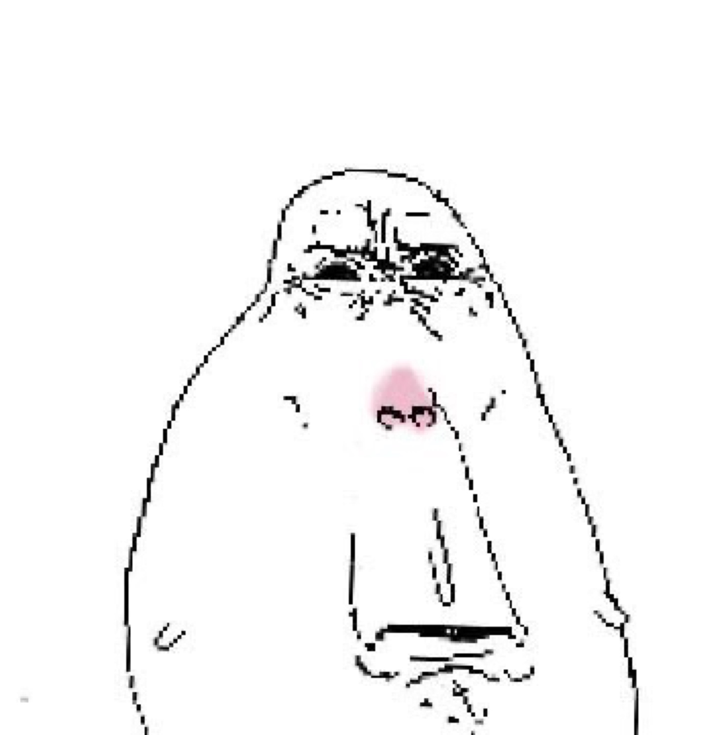 Crude blobby doodle face crumpling into a teary, exhausted holding-it-together frown