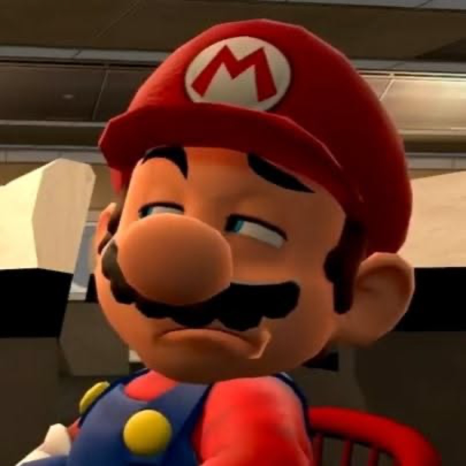 3D Mario giving a skeptical, unimpressed side-eye
