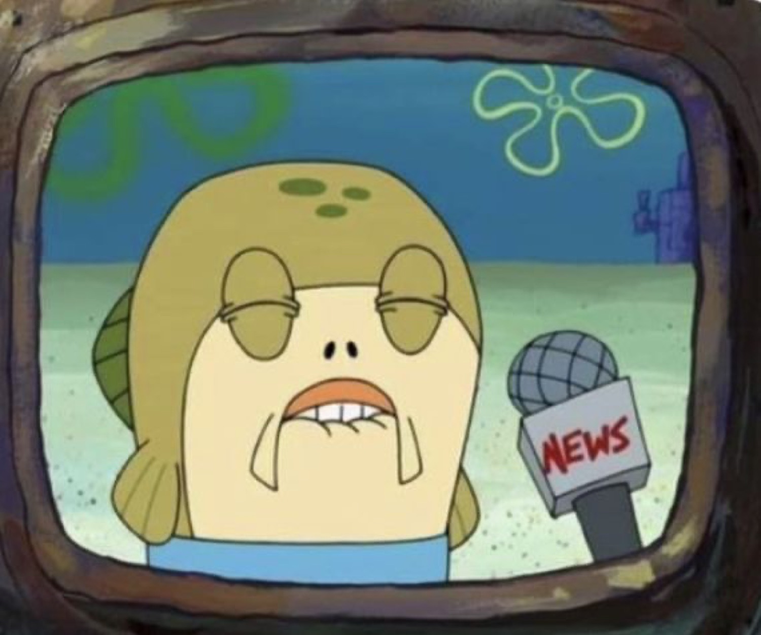 SpongeBob news fish biting its lip