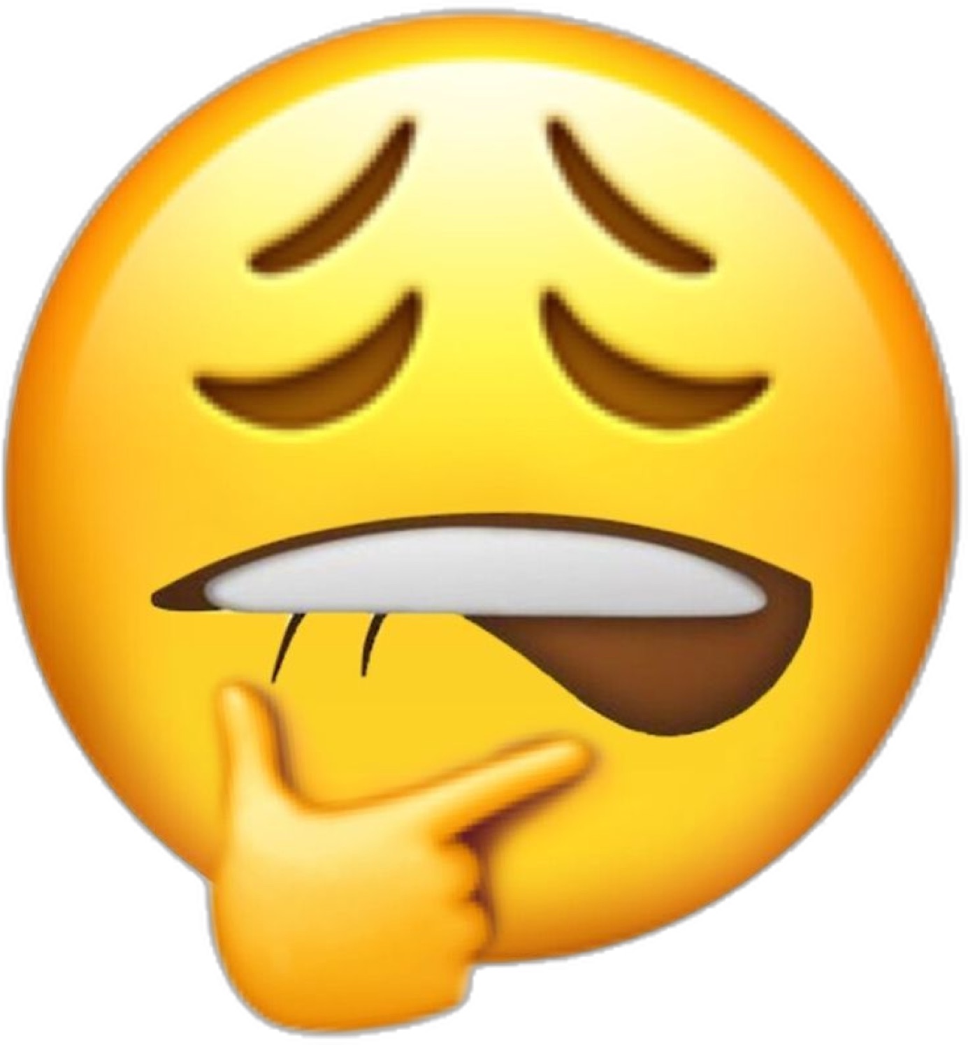 Emoji biting its lip with heavy eyelids
