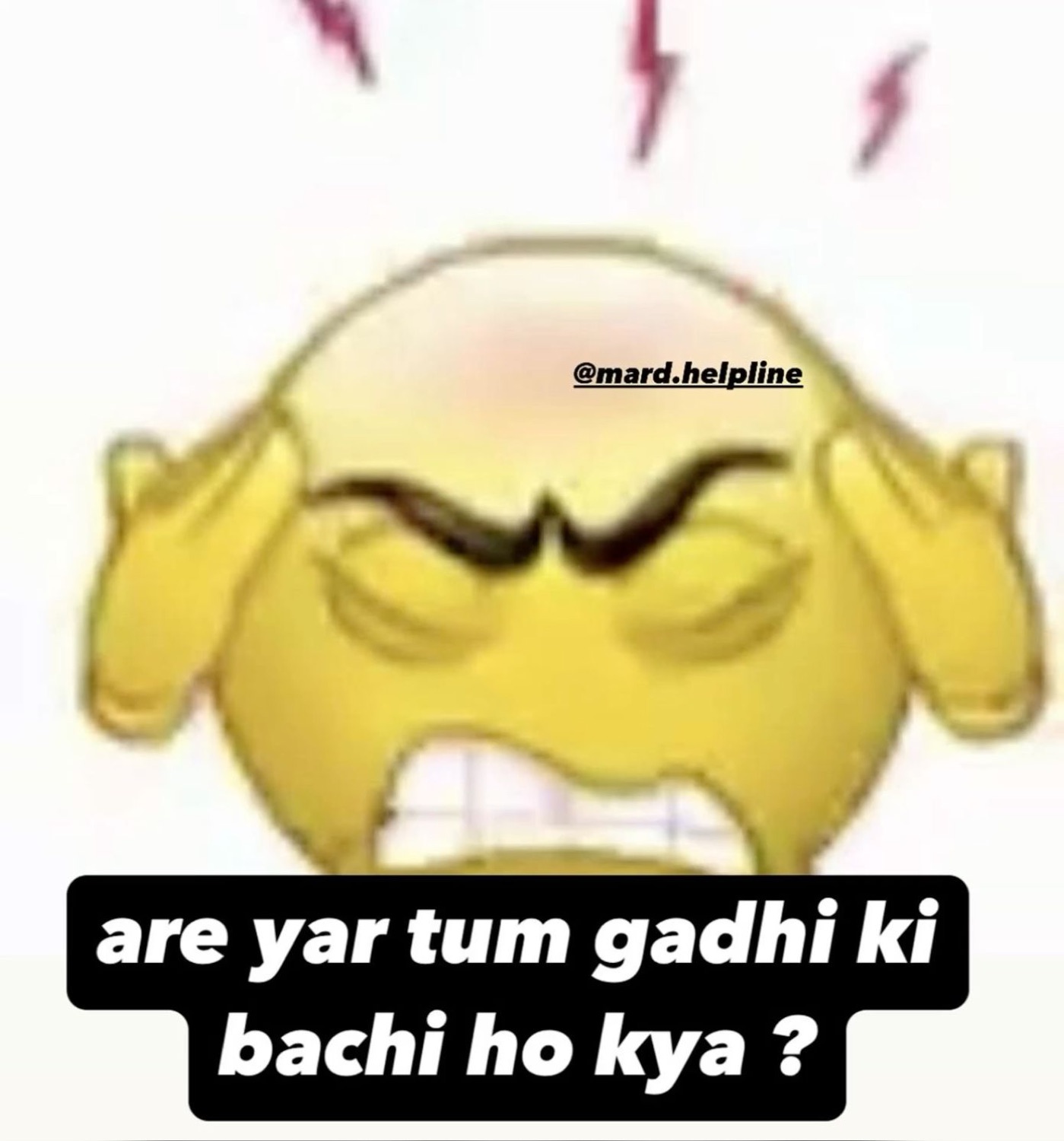 Furious emoji covering its ears: 'are yar tum gadhi ki bachi ho kya?' (are you a donkey's kid or what?)