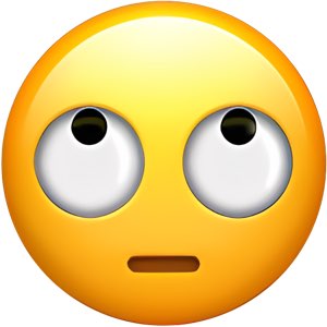 The rolling-eyes emoji looking thoroughly unimpressed and over it