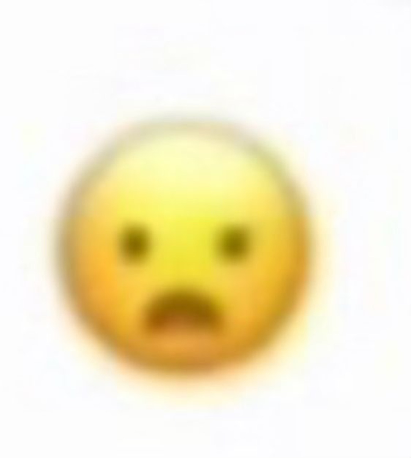 Standard yellow frowny emoji face — blurry and sad, representing the vibe