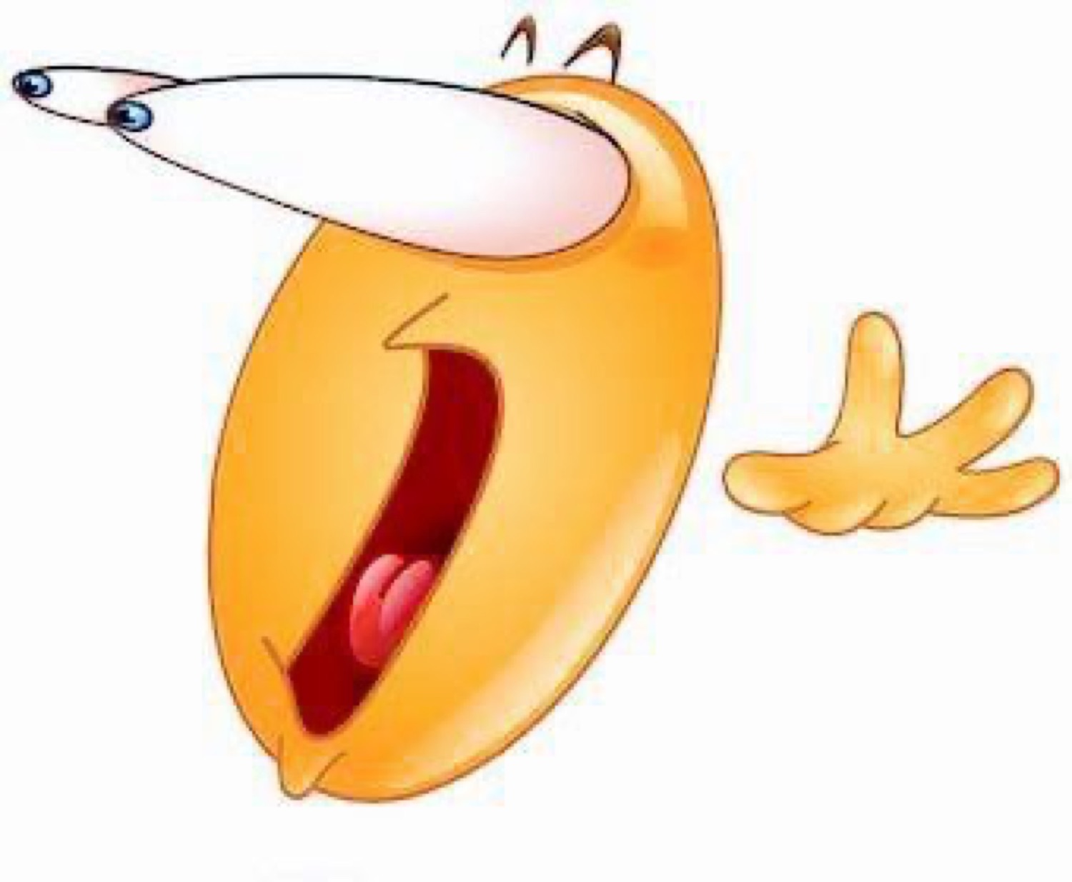 Cartoon smiley thrown back howling with laughter, mouth wide open