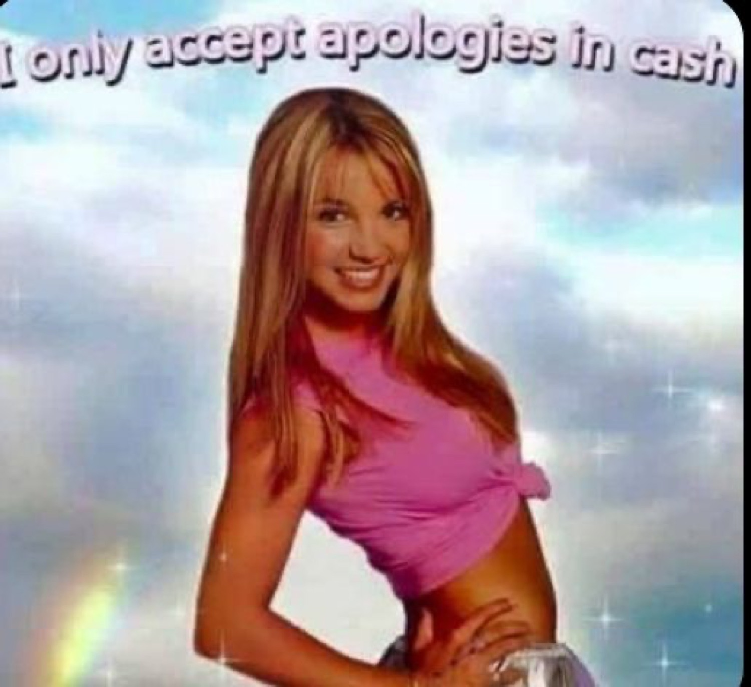 Britney Spears posing: 'I only accept apologies in cash'