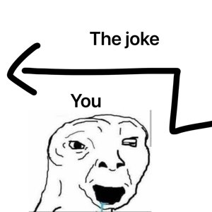 'The joke / You' meme with an arrow flying over a troll face, the joke completely missed