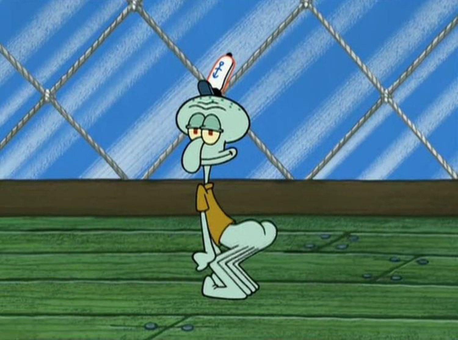 Squidward twerking in the Krusty Krab