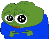 Pepe the frog shyly pressing his fingers together
