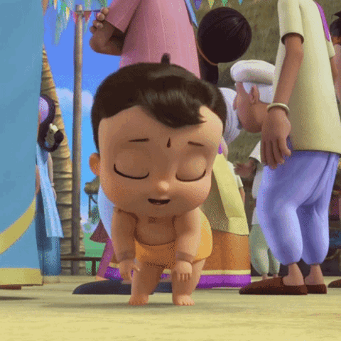 Mighty Little Bheem toddler walking with a confident swagger