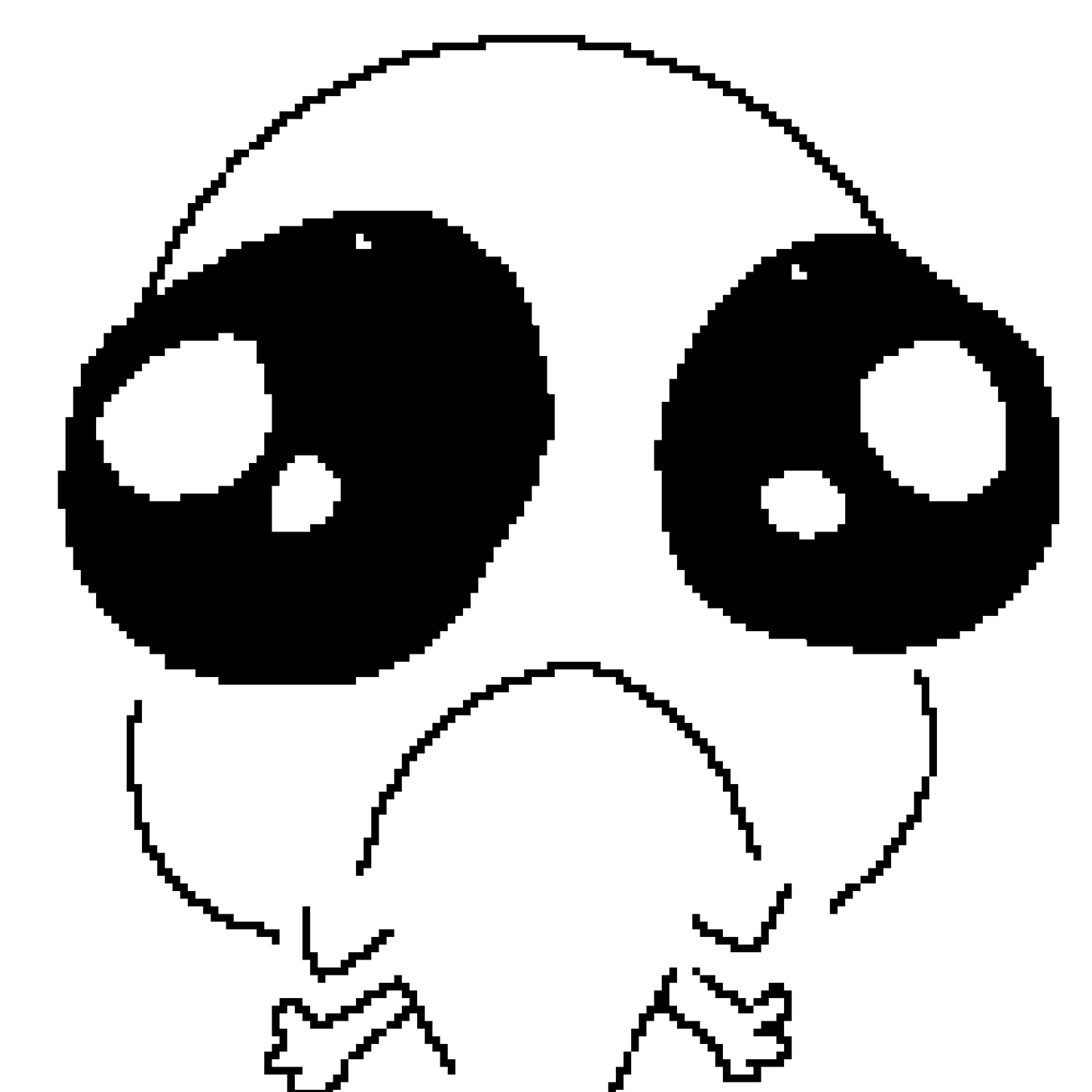 Pixel blob with huge pleading eyes