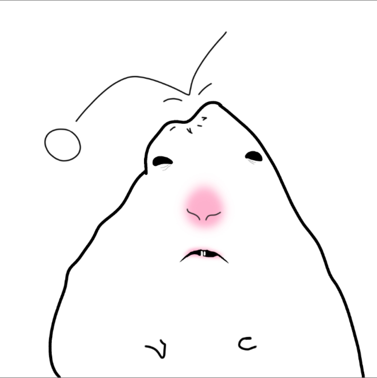 Blob doodle with a bump on its head after a bonk, dazed