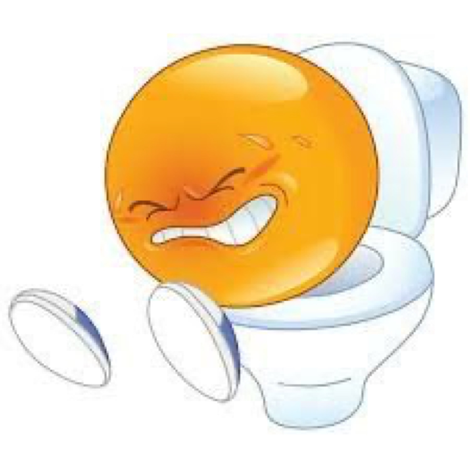 Emoji straining hard on a toilet