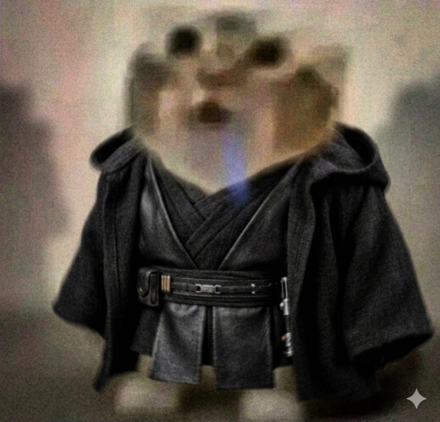 Hamster in Anakin Skywalker's dark Jedi robes