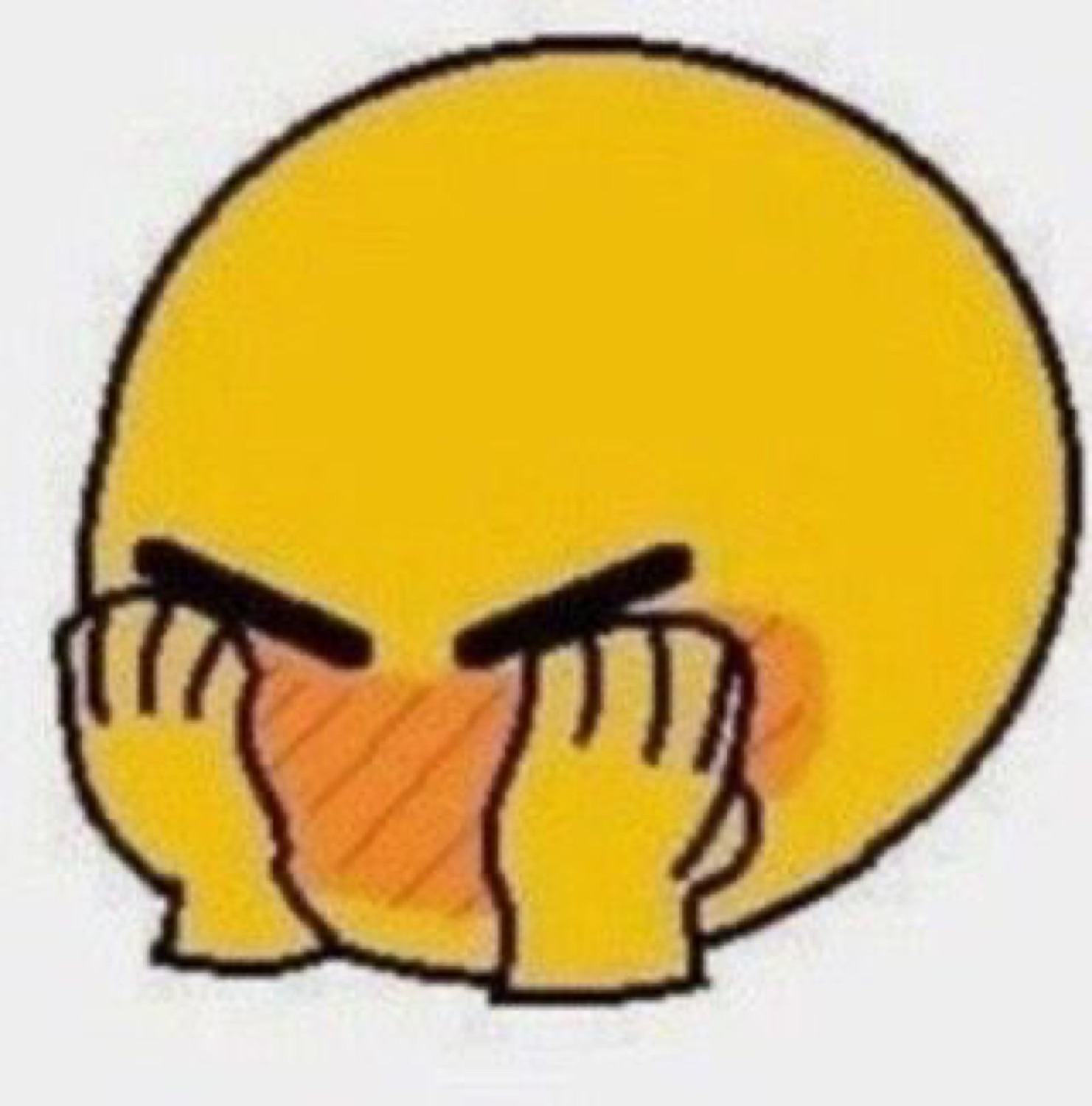 Yellow emoji face with fists pressed to blushing cheeks and eyes squeezed shut