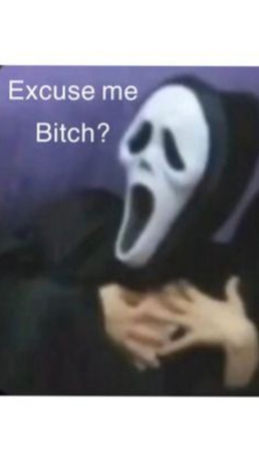 Ghostface clutching his chest: 'Excuse me Bitch?'